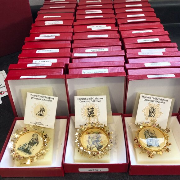 Vintage Set of 36 Hummel Gold Christmas Ornament Collection ARS Switzerland - Picture 2 of 6